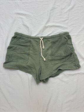 aerie Olive Green Terry Drawstring Athletic Shorts